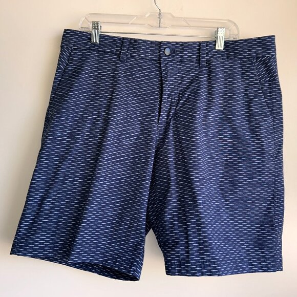 LULULEMON Blue & White 9" Golf Chino Everyday Shorts Men's Size 36 ~EUC